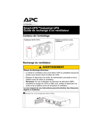 Schneider Electric Industrial UPS Mode d'emploi | Fixfr