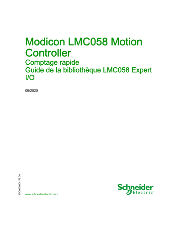 Schneider Electric Modicon LMC058 Motion Controller - Comptage rapide Mode d'emploi | Fixfr