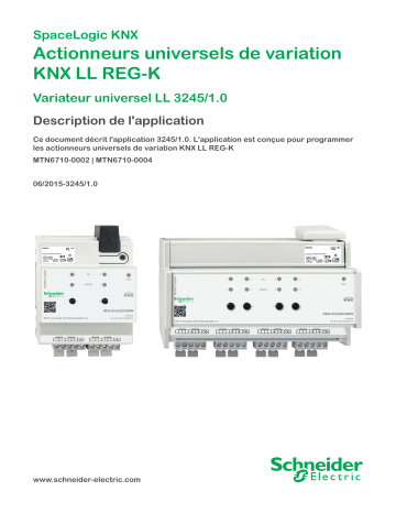 Schneider Electric SpaceLogic KNX Manuel utilisateur | Fixfr