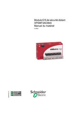 Schneider Electric XPSMF3AIO8401 Module E/S de sécurité distant Mode d'emploi