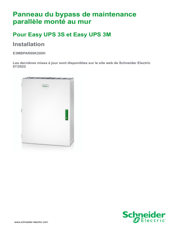 Schneider Electric Easy UPS 3M Panneau du bypass de maintenance parallèle Mode d'emploi | Fixfr