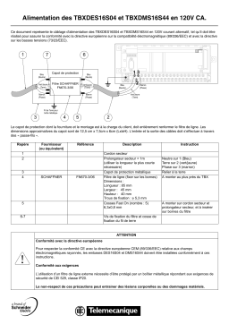 Schneider Electric TBXDES16S04, TBXDMS16S44, Alimentation en 120VCA Manuel utilisateur