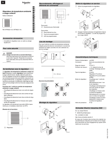 Schneider Electric Régulateur de température ambiante à usage collectif Mode d'emploi | Fixfr