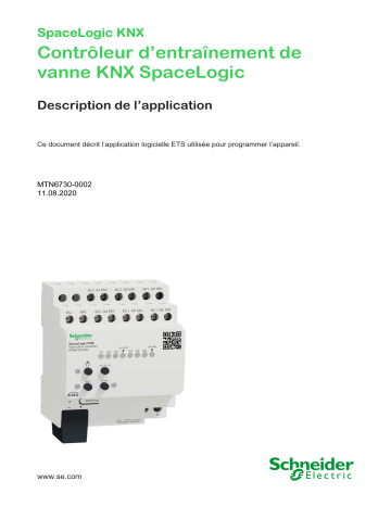 Schneider Electric Contrôleur d’entraînement de vanne KNX SpaceLogic Mode d'emploi | Fixfr