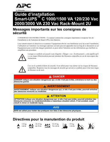 Schneider Electric Smart-UPS Guide d'installation | Fixfr