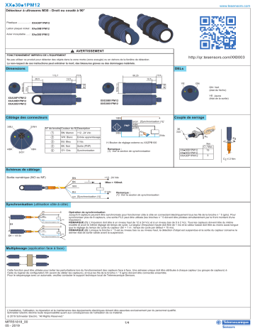 Schneider Electric XX.30.1PM12 Capteur numérique à ultrasons M30 Manuel utilisateur | Fixfr