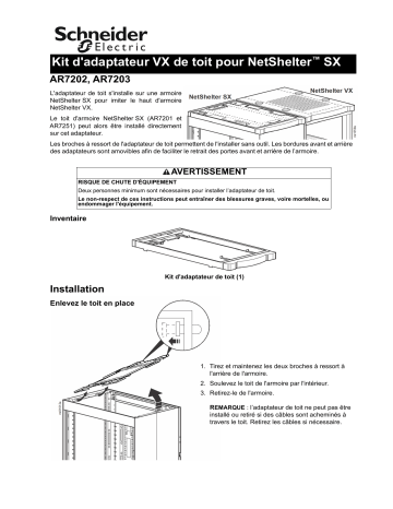 Schneider Electric Roof Match Kit Manuel utilisateur | Fixfr