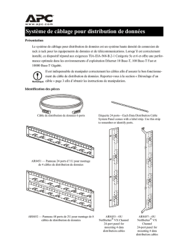 Schneider Electric Câble de distribution des données pour armoires et accessoires (fiche) Mode d'emploi