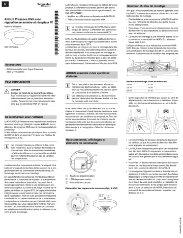 Schneider Electric KNX- ARGUS Détecteur de présence avec commande de l'éclairage Mode d'emploi | Fixfr