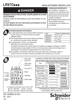 Schneider Electric LR97 D Relais de surcharge électroniques instantanés Manuel utilisateur