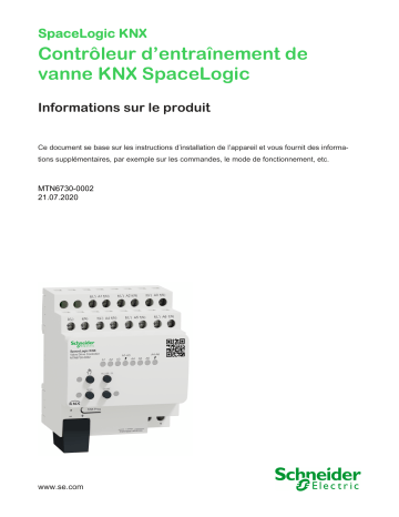 Schneider Electric Contrôleur d’entraînement de vanne KNX SpaceLogic Manuel utilisateur | Fixfr