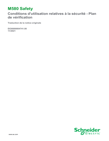 Schneider Electric M580 Safety - Conditions Mode d'emploi | Fixfr