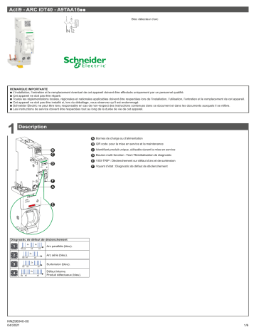 Schneider Electric Acti9 ARC iDT40 Bloc détecteur Manuel utilisateur | Fixfr