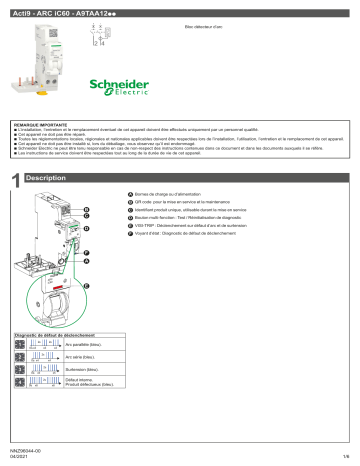 Schneider Electric Acti9 ARC iC60 Bloc détecteur Manuel utilisateur | Fixfr