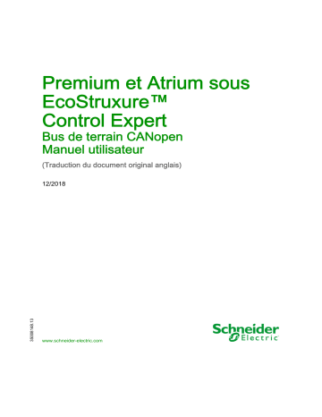 Schneider Electric Premium et Atrium sous EcoStruxure™ Control Expert - Bus de terrain CANopen Mode d'emploi | Fixfr
