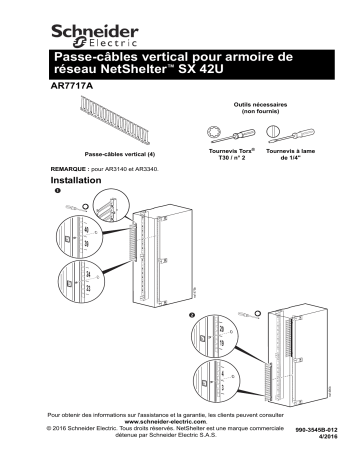 Schneider Electric Vertical Cable Manager Manuel utilisateur | Fixfr