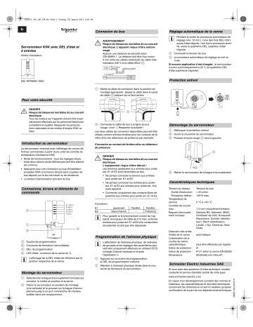 Schneider Electric KNX- Entraînement de vanne avec LED Mode d'emploi | Fixfr