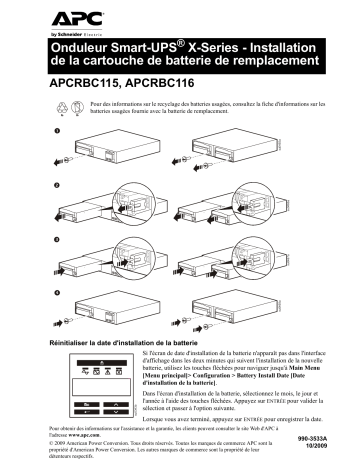 Schneider Electric Cartouche de remplacement de la batterie de l’onduleur Smart-UPS série X Mode d'emploi | Fixfr