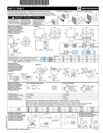 Schneider Electric XS7T... / XS8T... Inductive proximity sensors, cubic serie Manuel utilisateur | Fixfr