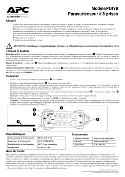 Schneider Electric Surge Protector 8-Outlet PDIY8 Mode d'emploi