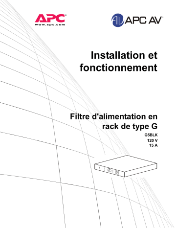 Schneider Electric Filtre dalimentation AV en rack type G 120 V, 15 A Mode d'emploi | Fixfr