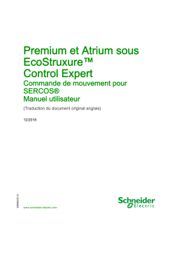 Schneider Electric Premium et Atrium sous EcoStruxure™ Control Expert - Commande de mouvement pour SERCOS® Mode d'emploi