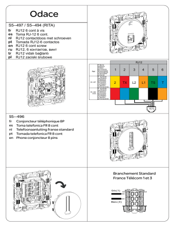 Schneider Electric RJ12/FRENCH/BELGIUM PHONE Manuel utilisateur | Fixfr