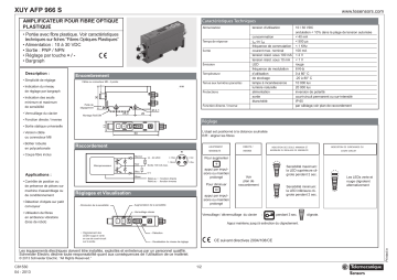 Schneider Electric XUYAFP966S Plastic fibre optic sensor Manuel utilisateur | Fixfr