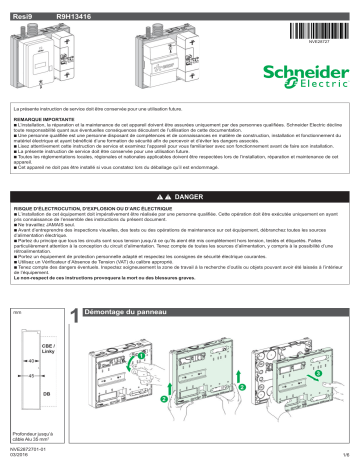 Schneider Electric Resi9 - Panneau de contrôle monophasé - R9H13416 Manuel utilisateur | Fixfr