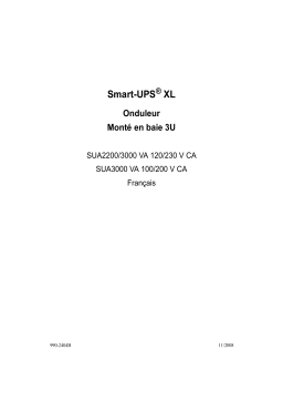 Schneider Electric SUA2200/3000RMXL3U 120/230V & SUA3000RMXLA3U 100/200V Mode d'emploi