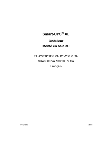 Schneider Electric SUA2200/3000RMXL3U 120/230V & SUA3000RMXLA3U 100/200V Mode d'emploi | Fixfr