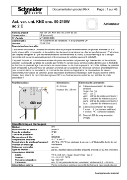 Schneider Electric KNX - Actionneur de variation universel KNX encastré 50-210 Manuel utilisateur