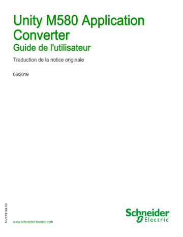 Schneider Electric Unity M580 Application Converter Mode d'emploi | Fixfr