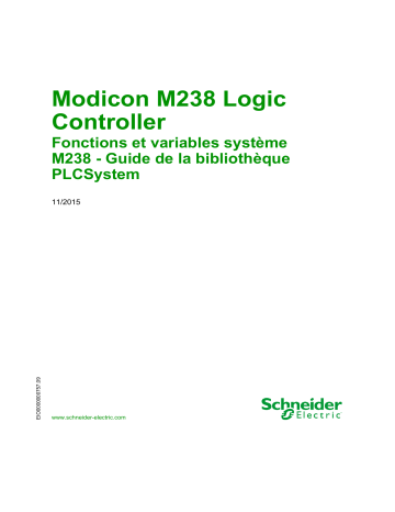 Schneider Electric Modicon M238 Logic Controller - Fonctions système et variables Mode d'emploi | Fixfr