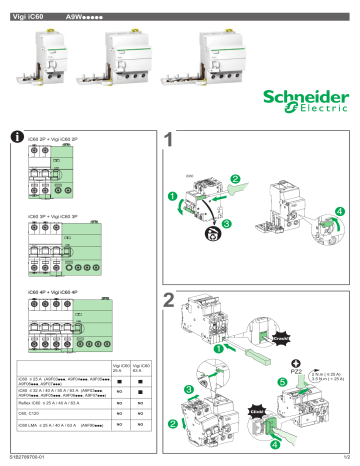 Schneider Electric Vigi iC60 (Double-terminals) Manuel utilisateur | Fixfr