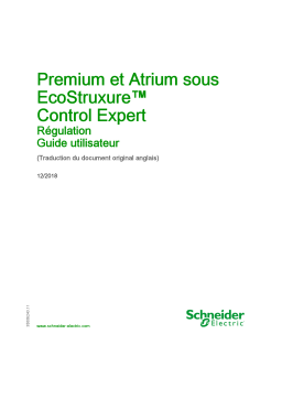 Schneider Electric Premium et Atrium sous EcoStruxure™ Control Expert - Régulation Mode d'emploi