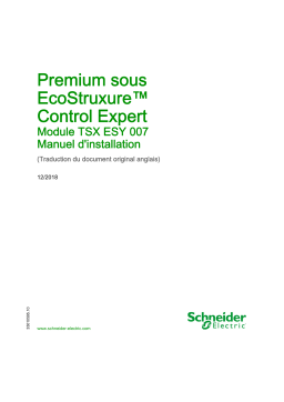 Schneider Electric Premium sous EcoStruxure™ Control Expert - TSXESY007 module Mode d'emploi