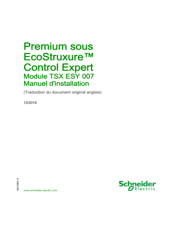Schneider Electric Premium sous EcoStruxure™ Control Expert - TSXESY007 module Mode d'emploi | Fixfr