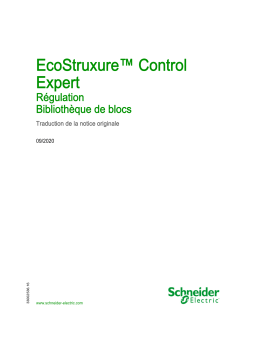 Schneider Electric EcoStruxure™ Control Expert - Régulation, Bibliothèque de blocs Mode d'emploi