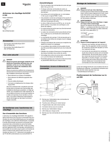 Schneider Electric KNX- Actionneur de chauffage 6x24/230/0.16A Mode d'emploi | Fixfr