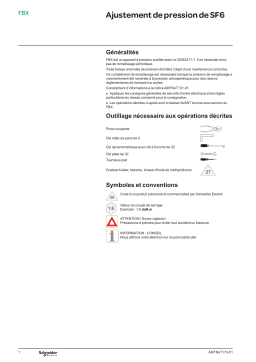 Schneider Electric FBX - Ajustement de pression de SF6 Mode d'emploi