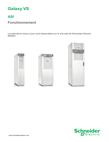 Schneider Electric Galaxy VS ASI Fonctionnement Mode d'emploi | Fixfr