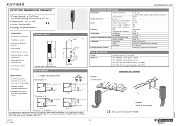 Schneider Electric XUYP989S Miniature diffuse reflection sensor Manuel utilisateur | Fixfr