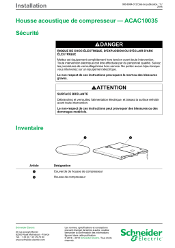 Schneider Electric ACAC10035-Compressor Acoustic Jacket Mode d'emploi