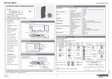 Schneider Electric XUYBL946S Retro-reflex polarised lateral sensor Manuel utilisateur | Fixfr