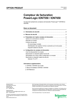 Schneider Electric Compteur de facturation PowerLogic ION7550 / ION7650 Manuel utilisateur