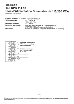 Schneider Electric 140CPS11410, Bloc Manuel utilisateur