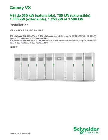 Schneider Electric Galaxy VX Mode d'emploi | Fixfr