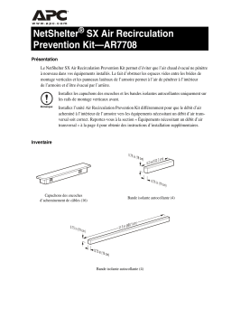 Schneider Electric Enclosures and Accessories Air Recirculation Prevention Kit Mode d'emploi