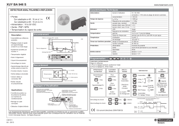 Schneider Electric XUYBA946S Retro-reflex polarised axial sensor Manuel utilisateur | Fixfr